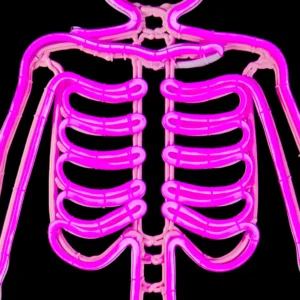 Figura LED gigante para decoración en forma de Esqueleto color rosa para adorno de día de muertos ya incluye Manguera LED Neón resistente a intemperie e interiores