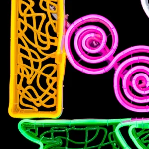 Figura LED decorativa gigante en forma de Ofrenda fabricada de material biodegradable amigable con el ambiente para adorno de día de muertos ya incluye Manguera LED Neón resistente a intemperie e interiores