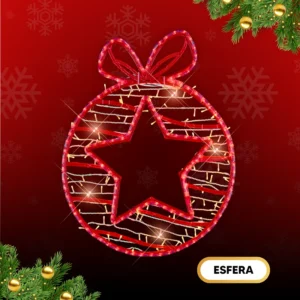Figura LED en forma de esfera navideña gigante para exterior