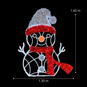 Medidas de la Figura LED grande muñeco de nieve para interior y exterior fachadas, parques y monumentos