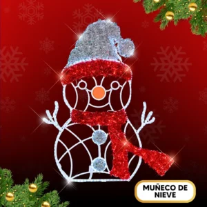 Figura LED grande muñeco de nieve para interior y exterior, fachadas, parques y monumentos