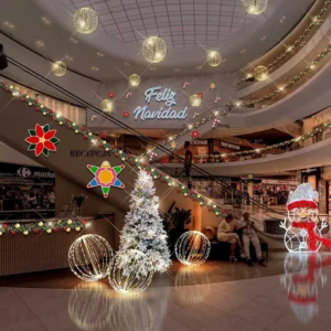 Figura LED 3D Esfera Plegable Chica para adornar plazas comerciales, vía pública y municipios