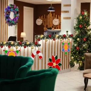 Guirnalda decorativa de navidad para adornar recepciones de hoteles y empresas