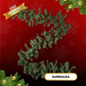 Guirnalda de Navidad verde grande para interiores