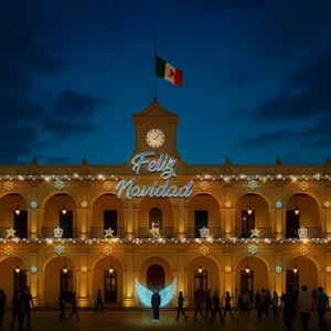 Figura LED Letrero Feliz Navidad Gigante para adornar fachadas, presidencias municipales, centros comerciales, interior y exterior.