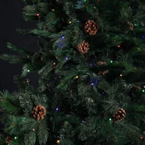 Arbolito de Navidad Mágico con luces LED de colores incluidas y con Bellotas café incluidas