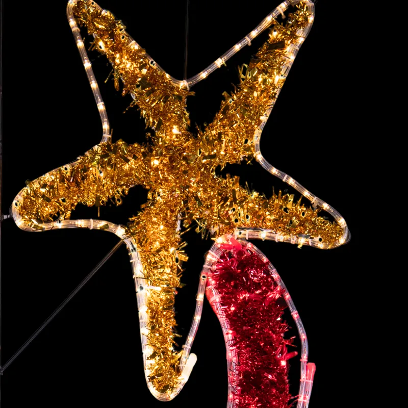Figura LED Estrella fugaz con Manguera LED y Festón incluido