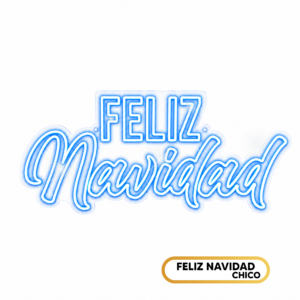 Letrero Luminoso Feliz Navidad Neón Azul Chico (1.20m)
