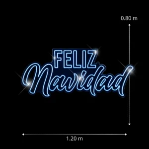Figura LED letrero feliz Navidad chico para exterior y proyectos