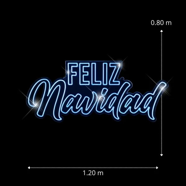 Figura LED letrero feliz Navidad chico para exterior y proyectos