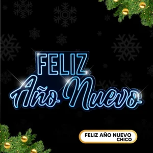 Figura LED Letrero Feliz Año Nuevo para adornar grandes espacios