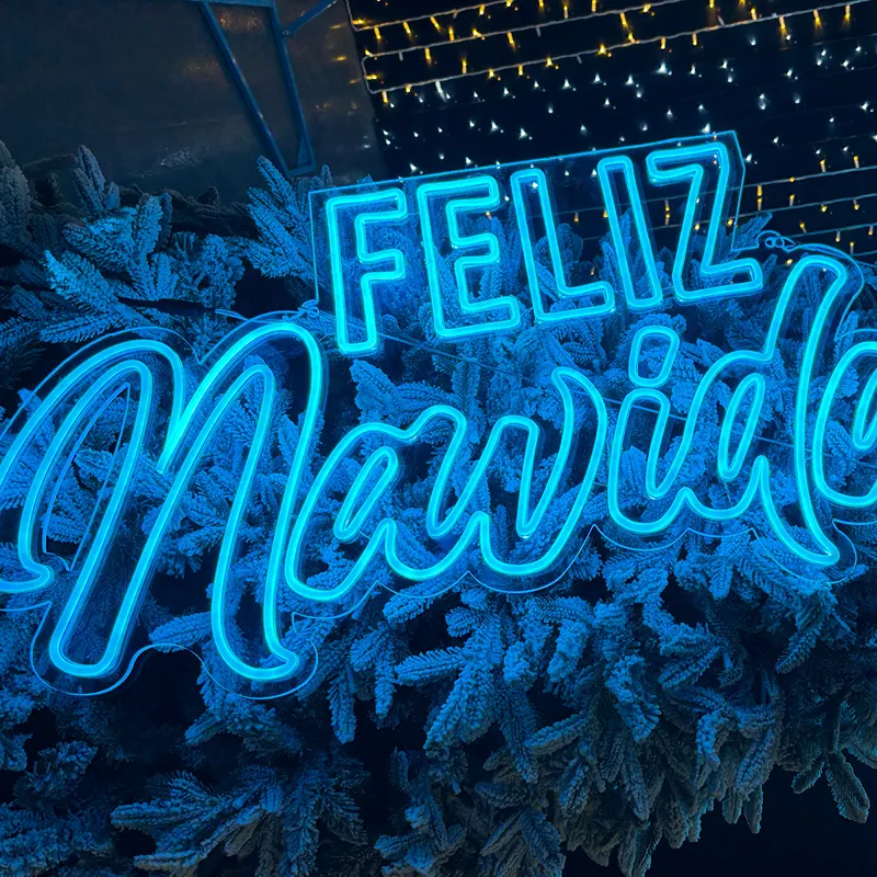 Figura LED letrero feliz Navidad chico para iluminación monumental exterior
