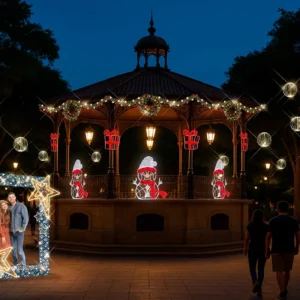 Figura LED grande Muñeco de Nieve se puede montar en quioscos, parques públicos, fachadas, presidencias, plazas comerciales y hoteles