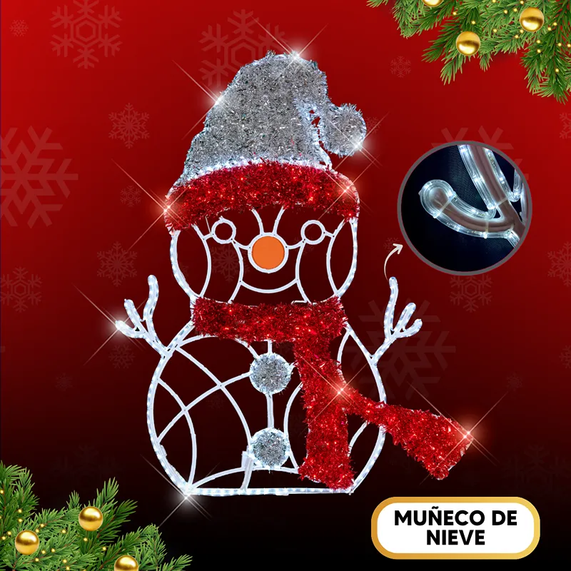 Figura LED gigante Muñeco de Nieve para navidad con iluminación incluida para interior y exterior