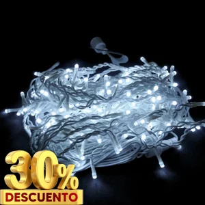 Serie LED Cascada con luces LED en color blanco frío para adornar interiores y exteriores