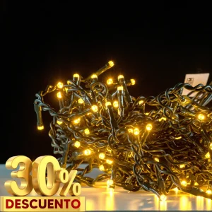 Serie LED con luz blanca cálida para interiores y exteriores, ideal para adornar fiestas, jardines, parques, muros y fachadas