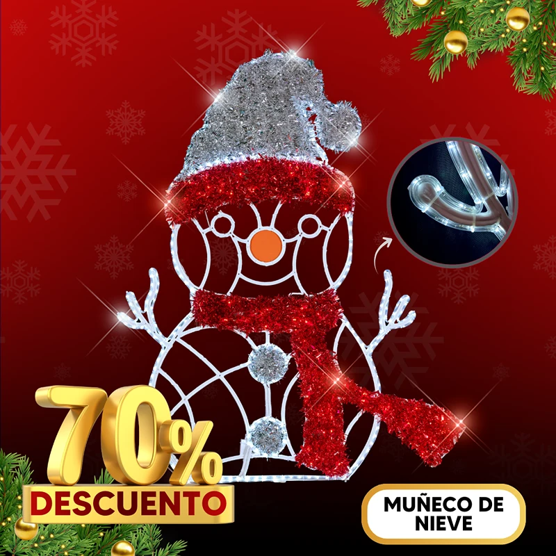 Figura LED gigante Muñeco de Nieve para navidad con iluminación incluida para interior y exterior