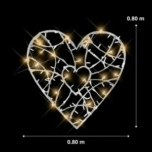 Medidas de la Figura LED Corazón Blanco Gigante para adornar amplios espacios públicos y fachadas
