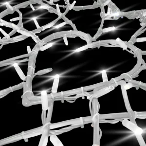 Figura LED Corazón Blanco en material Brioprint reciclado con luces LED brillantes para proyectos de adorno monumental