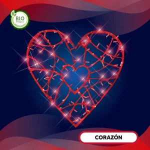 Figura LED de Corazón color rojo para proyectos de iluminación monumental en zócalos, plazas públicas, presidencias municipales, fachadas y centros comerciales