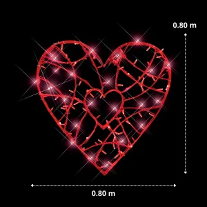 Medidas de la Figura LED Corazón Rojo Gigante para adornar amplios espacios públicos y fachadas