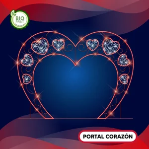 Portal en forma de Corazón Gigante para tomarse fotografías selfies iluminado con LED