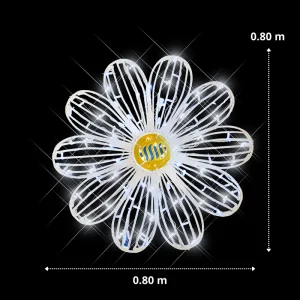 Figura LED Gigante en forma de flor de Margarita de primavera mide ochenta centímetros de ancho por ochenta centímetros de alto
