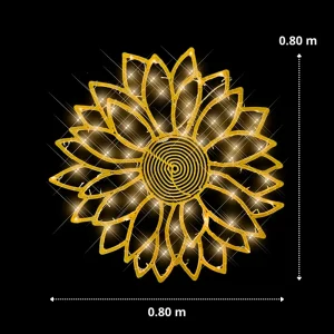 Figura LED Gigante en forma de flor de Girasol de primavera mide ochenta centímetros de ancho por ochenta centímetros de alto