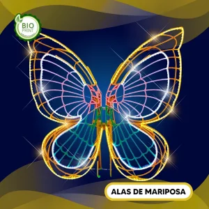 Figura LED Gigante Alas de Mariposa grandes para adornar amplios espacios como parques, plazas, centros comerciales y vía pública