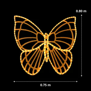 Figura LED Gigante en forma de Mariposa mide setenta centímetros de ancho por 80 centímetros de alto