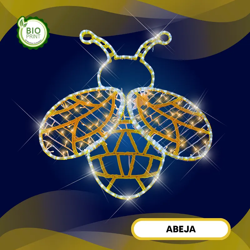 Figura LED Gigante en forma de Abeja para adornar espacios públicos como jardines, plazas, parques, centros comerciales y fachadas