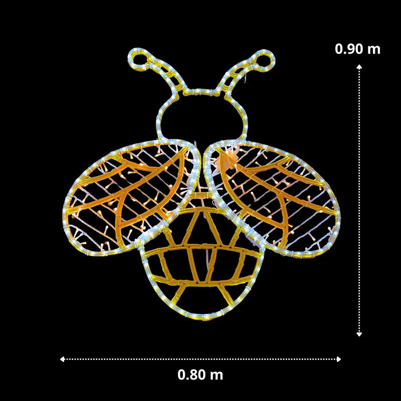 Figura LED Gigante en forma de Abeja de primavera mide ochenta centímetros de ancho por noventa centímetros de alto