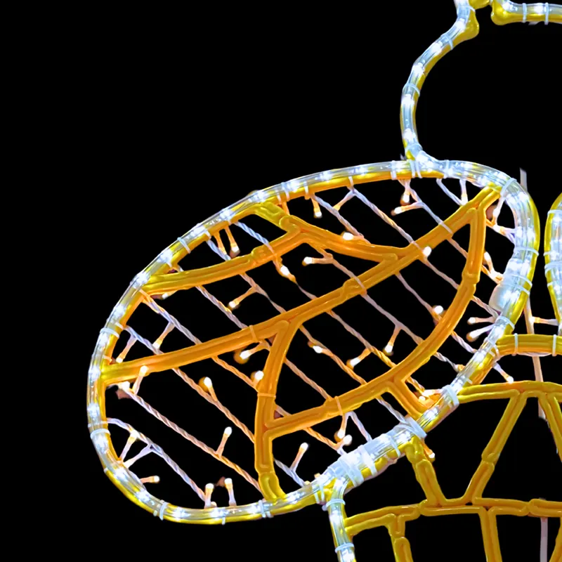 La Figura LED Gigante en forma de Abeja está fabricada con material reciclado Bioprint resistente a la intemperie