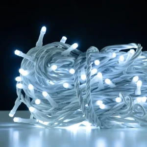 Serie LED luz blanco frío cable blanco gama media de 10 metros de largo