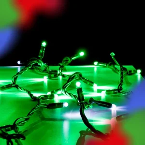Serie led luz verde con starflash gama alta cable verde de 10 metros de largo