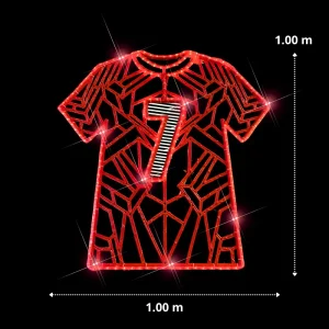Figura LED Gigante en forma de Jersey rojo futbol mide un metro de alto por un metro de ancho
