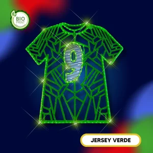 Figura LED Gigante en forma de Jersey de futbol verde para adornar espacios públicos como jardines, plazas, parques, centros comerciales y fachadas