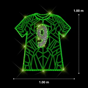 Figura LED Gigante en forma de Jersey verde futbol mide un metro de alto por un metro de ancho