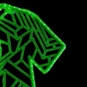 La Figura LED Gigante en forma de Camiseta de futbol verde está fabricada con material reciclado Bioprint resistente a la intemperie y exteriores