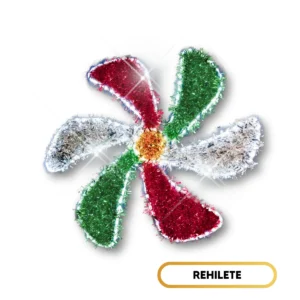 Figura LED en forma de rehilete tricolor para adornar fiestas patrias mexicanas en calles, avenidas, plazas públicas, zócalos