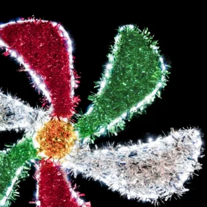 Figura LED Rehilete Tricolor mexicano para adornar fiestas del Grito de Independencia en zócalos, plazas públicas, fachadas, vía pública y municipios