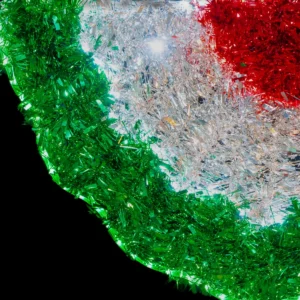Figura LED abanico tricolor patrio grande para adornos para fiestas patrias mexicanas en parques públicos, plazas comerciales, presidencias, monumentos y vía pública