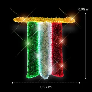 Medidas de la figura LED grande en forma de pendón tricolor para fiestas patrias