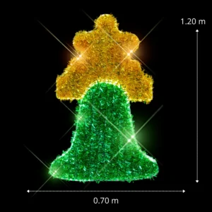 Medidas de la figura LED grande en forma de campana verde para fiestas patrias