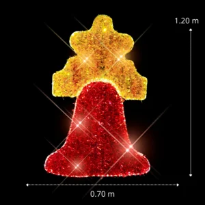 Medidas de la figura LED grande en forma de campana roja para fiestas patrias