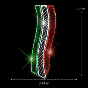 Medidas de la figura LED grande en forma de pendón tricolor para fiestas patrias