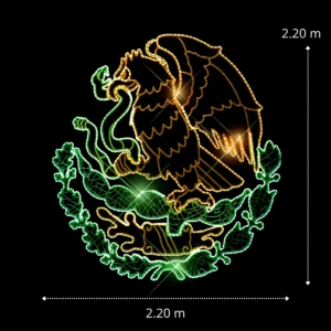 Medidas de la figura LED grande en forma de escudo nacional de material biodegradable para fiestas patrias