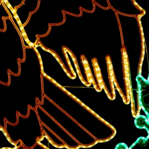 Figura LED Escudo de Fiestas Patrias fabricado con material reciclado y luces LED para septiembre