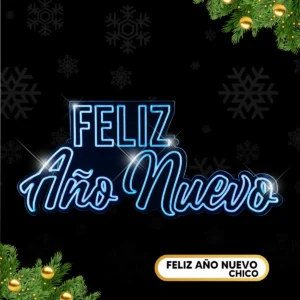 Letrero Feliz Año Nuevo Neón Azul Chico (1.20m) - Luminoso