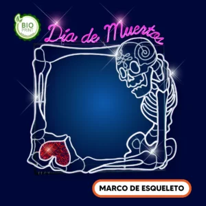 Figura LED decorativa grande en forma de marco de Esqueleto para tomar fotografías familiares en día de muertos